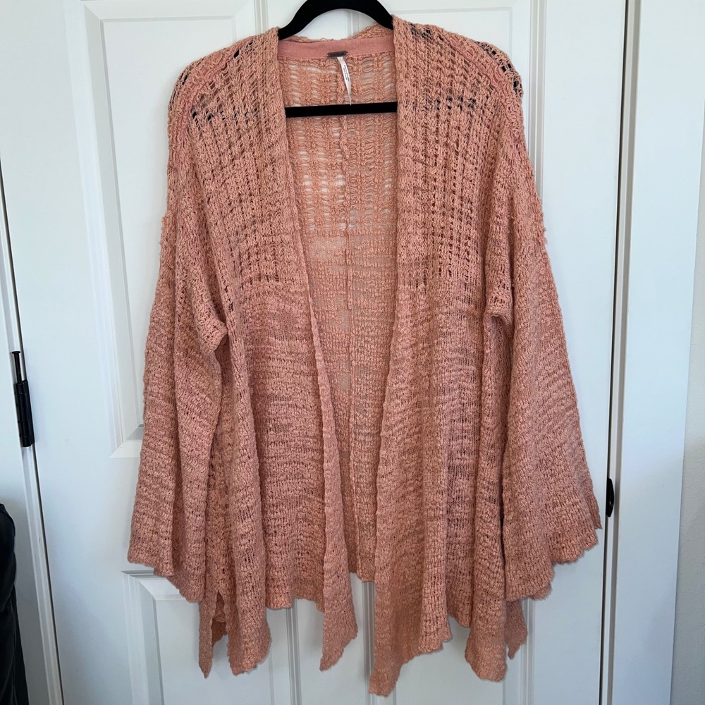 Free People In My Element Kimono Open Knit Bell Sleeve Oversized Cardigan XS